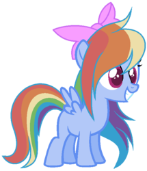 Size: 584x680 | Tagged: dead source, safe, artist:cosmicwitchadopts, oc, oc only, pegasus, pony, bow, female, filly, hair bow, not rainbow dash, simple background, solo, transparent background