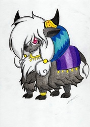 Size: 2413x3407 | Tagged: safe, artist:luxiwind, oc, oc only, oc:mountain fall, yak, female, high res, non-pony oc, solo, traditional art, yak oc