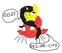 Size: 728x624 | Tagged: safe, anonymous artist, pegasus, pony, spider, unicorn, creepy, creepy smile, cross-eyed, despacito, despacito spider, go commit die, multiple heads, nightmare fuel, not salmon, oof, ponified, roblox, simple background, smiling, solo, two heads, wat, white background