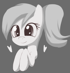 Size: 1543x1608 | Tagged: dead source, safe, artist:an-m, oc, oc:luftkrieg, aryan, aryan pony, black and white, blonde, female, filly, grayscale, happy, heart, hooves up, monochrome, nazipone, smiling