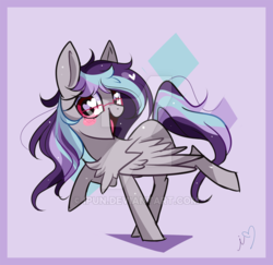Size: 600x584 | Tagged: safe, artist:ipun, oc, oc only, oc:sketchy howl, pegasus, pony, chibi, deviantart watermark, female, glasses, heart eyes, mare, obtrusive watermark, solo, watermark, wingding eyes
