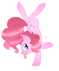 Size: 1280x1533 | Tagged: safe, artist:dippin-dott, pinkie pie, earth pony, pony, g4, :p, female, handstand, mare, silly, silly pony, simple background, solo, tongue out, upside down, white background