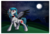 Size: 1957x1329 | Tagged: safe, artist:littletigressda, oc, oc only, oc:blue eclipse, pegasus, pony, choker, colored wings, commission, ear piercing, earring, female, jewelry, mare, moon, night, piercing, solo, stars, tattoo, two toned wings