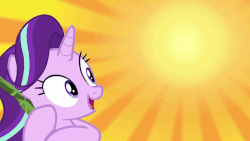 Size: 806x454 | Tagged: safe, screencap, starlight glimmer, pony, unicorn, g4, road to friendship, season 8, animated, autumn, changing backgrounds, cute, female, flower, leaf, leaves, mare, singing, snow, snowflake, solo, spring, starlight wallpaper, summer, sun, sunburst background, vine, we're friendship bound, winter
