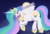 Size: 2515x1699 | Tagged: safe, artist:taurson, princess celestia, alicorn, pony, g4, atg 2018, earth, female, giant pony, giantlestia, goddess, macro, moon, newbie artist training grounds, open mouth, planet, pony bigger than a planet, solo, space, stars, sun