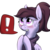 Size: 512x512 | Tagged: safe, artist:lux, oc, oc only, oc:pillow case, pegasus, pony, ask-pillowcase, bust, exclamation point, female, icon, mare, pictogram, simple background, transparent background, tumblr, tumblr blog, tumblr comic