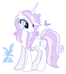 Size: 1503x1681 | Tagged: safe, artist:polymercorgi, oc, oc only, pony, unicorn, female, mare, offspring, parent:double diamond, parent:fleur-de-lis, parents:diamondlis, simple background, solo, white background