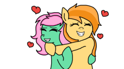 Size: 1920x1080 | Tagged: safe, artist:cherry1cupcake, earth pony, pony, female, happy, heart, hug