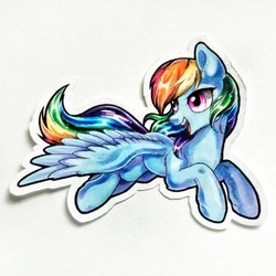 Size: 2169x2169 | Tagged: safe, artist:rikadiane, rainbow dash, pony, g4, female, high res, solo, traditional art