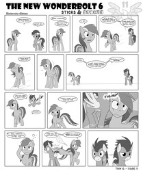 Size: 1600x1917 | Tagged: safe, artist:marmorexx, rainbow dash, soarin', pony, comic:the new wonderbolt, g4, comic, female, male, monochrome, ship:soarindash, shipping, straight