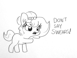 Size: 1280x963 | Tagged: safe, artist:tjpones, oc, oc only, oc:brownie bun, earth pony, pony, angry, female, hypocrisy, mare, no swearing, solo