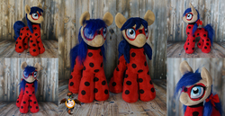 Size: 1932x1000 | Tagged: safe, artist:essorille, earth pony, pony, female, irl, mare, miraculous ladybug, photo, plushie, self ponidox