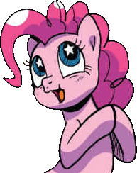 Size: 193x244 | Tagged: safe, artist:pencils, idw, official comic, pinkie pie, earth pony, pony, g4, spoiler:comic, spoiler:comic69, background removed, female, mare, simple background, solo, starry eyes, transparent background, wingding eyes