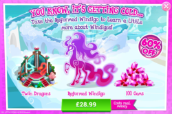 Size: 796x530 | Tagged: safe, gameloft, reformed windigo, dragon, windigo, g4, my little pony: magic princess, advertisement, costs real money, crack is cheaper, gem, introduction card, magic, reformed, solo