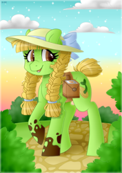 Size: 1024x1448 | Tagged: safe, artist:sk-ree, oc, oc only, earth pony, pony, female, hat, mare, saddle bag, solo