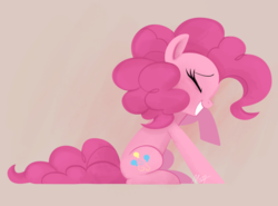 Size: 1024x756 | Tagged: safe, artist:mn27, pinkie pie, earth pony, pony, g4, cute, diapinkes, eyes closed, female, giggling, mare, raised hoof, solo