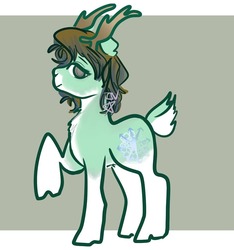 Size: 1080x1152 | Tagged: safe, artist:incapacitatedvixen, deer pony, original species, looking at you, raised hoof, solo