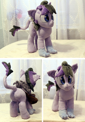 Size: 981x1408 | Tagged: safe, artist:buttsnstuff, oc, oc only, oc:vintage collection, hippogriff, grabby boi, irl, leonine tail, photo, plushie, saddle bag, talons