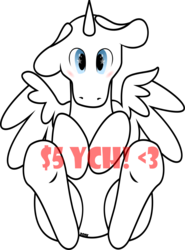 Size: 935x1266 | Tagged: safe, artist:ponkus, alicorn, pony, advertisement, blue eyes, blushing, cute, lying down, on back, simple background, solo, starry eyes, transparent background, wingding eyes, ych example, your character here