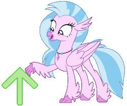Size: 2251x1883 | Tagged: safe, alternate version, artist:sonofaskywalker, derpibooru exclusive, silverstream, classical hippogriff, hippogriff, derpibooru, the hearth's warming club, animated, cute, diastreamies, female, jewelry, meta, necklace, silverstream's bucket, simple background, solo, transparent background, upvote, vector