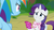 Size: 1920x1080 | Tagged: safe, screencap, rainbow dash, rarity, pegasus, pony, unicorn, g4, the end in friend, angry, boot, boots, discovery family logo, embarrassed, eye contact, female, glitter boots, looking at each other, mare, neckerchief, shoes, smiling