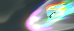 Size: 1920x808 | Tagged: safe, screencap, rainbow dash, pegasus, pony, g4, my little pony: the movie, female, mare, rainbow, solo, sonic rainboom, time to be awesome