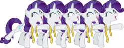 Size: 6802x2642 | Tagged: safe, alternate version, artist:sollace, derpibooru exclusive, rarity, pony, unicorn, g4, horse play, .svg available, ^^, brava!, commonity, cute, eyes closed, female, happy, mare, measuring tape, multeity, raribetes, show accurate, simple background, solo, transparent background, vector