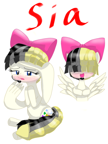 Safe Artist Spahiro7 Songbird Serenade Pegasus Pony My Little Pony The Movie Blue Eyes Blushing Bow Cute Female Hair Bow Headworn Microphone Mare Sia Singer Songbetes Weapons Grade Cute Derpibooru