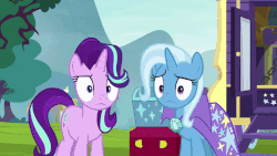 Size: 800x450 | Tagged: safe, screencap, princess cadance, starlight glimmer, trixie, twilight sparkle, alicorn, pony, unicorn, g4, road to friendship, animated, butt, butt shake, female, mare, out of context, plot, sexy, sisters-in-law, sunshine sunshine, twilight sparkle (alicorn), unsure, worried