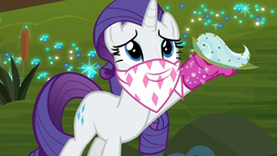 Size: 1920x1080 | Tagged: safe, screencap, rarity, pony, unicorn, g4, the end in friend, azurantium, bandana, boots, female, glitter boots, mare, shoes, solo, sparkles, swamp
