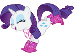 Size: 3200x2400 | Tagged: safe, artist:cheezedoodle96, rarity, pony, unicorn, g4, the end in friend, .svg available, boots, bucking, clothes, cute, eyes closed, female, glitter, glitter boots, happy, high res, horses doing horse things, mare, neckerchief, rarara, raribetes, scarf, shoes, simple background, smiling, solo, svg, transparent background, vector