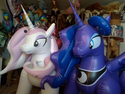 Size: 4032x3024 | Tagged: safe, artist:arniemkii, fleur-de-lis, princess luna, alicorn, horse, pony, unicorn, g4, bootleg, hongyi, inflatable, inflatable toy, inflation, irl, photo