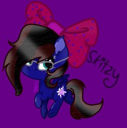 Size: 891x896 | Tagged: safe, artist:cahwolfy, oc, oc only, oc:skitzy, pegasus, pony, female, glasses, mare, ribbon, solo