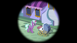 Size: 1280x720 | Tagged: safe, screencap, sleeping willow, pony, unicorn, g4, princess spike, baby carriage, female, walking