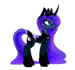 Size: 1738x1626 | Tagged: safe, artist:magnaluna, princess luna, alicorn, pony, g4, curved horn, female, horn, simple background, solo, transparent background