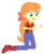 Size: 2427x2898 | Tagged: safe, artist:invisibleink, megan williams, equestria girls, equestria girls specials, g1, g4, my little pony equestria girls: rollercoaster of friendship, rescue at midnight castle, boots, bow, clothes, cowboy boots, cowgirl outfit, cute, denim, female, g1 to equestria girls, generation leap, hair bow, high res, jeans, kneeling, megandorable, open mouth, orange hair, pants, ponytail, shoes, simple background, smiling, solo, transparent background, vector