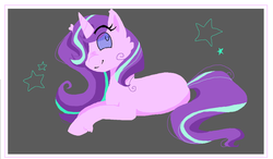Size: 1280x747 | Tagged: safe, artist:foxybae, starlight glimmer, pony, unicorn, g4, abstract background, female, looking at you, mare, solo