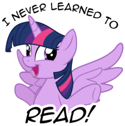 Size: 1849x1875 | Tagged: safe, artist:binkyt11, derpibooru exclusive, twilight sparkle, alicorn, pony, g4, the maud couple, atg 2018, derp, female, i never learned to read, inkscape, mare, newbie artist training grounds, out of character, simple background, solo, spread wings, transparent background, twilight sparkle (alicorn), vector, white outline, wings