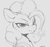 Size: 558x527 | Tagged: safe, artist:tre, pinkie pie, earth pony, pony, g4, female, grayscale, mare, monochrome, solo