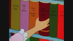 Size: 1280x720 | Tagged: safe, screencap, megan williams, g1, through the door, book, bookshelf, female, hand, solo