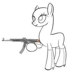 Size: 4624x4783 | Tagged: safe, artist:hoofwaffe, absurd resolution, gun, weapon