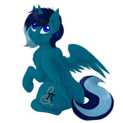 Size: 2500x2500 | Tagged: safe, artist:melpone, oc, oc only, oc:dashy, alicorn, pony, high res, male, simple background, sitting, solo, stallion, transparent background