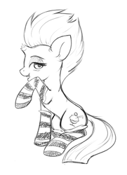 Size: 1535x2126 | Tagged: safe, artist:php97, tempest shadow, pony, unicorn, g4, my little pony: the movie, broken horn, clothes, female, horn, socks, solo, striped socks