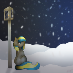 Size: 3600x3600 | Tagged: safe, artist:melonzy, oc, oc only, oc:fizzygreen, pony, unicorn, back, blue, blue eyes, butt, cold, dark, equine, fire, gray, gray coat, happy, high res, lantern, looking at the sky, looking up, male, night, night sky, nudity, outdoors, plot, sitting, sky, smiling, snow, snowfall, solo, stallion, stars, white, yellow