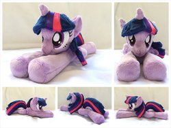 Size: 1600x1200 | Tagged: safe, artist:equinepalette, twilight sparkle, alicorn, pony, g4, beanie (plushie), female, irl, mare, photo, plushie, prone, solo, twilight sparkle (alicorn)