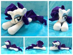 Size: 1600x1200 | Tagged: safe, artist:equinepalette, rarity, pony, unicorn, g4, beanie (plushie), female, irl, mare, photo, plushie, prone, solo