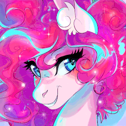 Size: 1000x1000 | Tagged: safe, artist:wilvarin-liadon, pinkie pie, earth pony, pony, g4, absurd file size, animated, blinking, cute, diapinkes, female, looking at you, mare, solo, sparkles