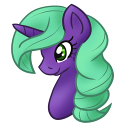 Size: 1000x1000 | Tagged: safe, artist:koharuveddette, oc, oc only, oc:glitter, pony, unicorn, adoptable, female, green, mare, purple, simple background, solo, teal, transparent background, ych result