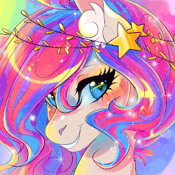 Size: 1000x1000 | Tagged: safe, artist:wilvarin-liadon, oc, oc only, oc:starry sunrise, pegasus, pony, absurd file size, animated, blinking, female, mare, solo