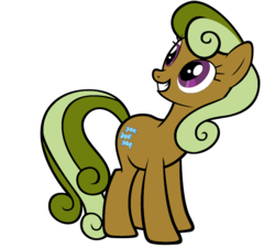 Size: 1200x1080 | Tagged: safe, artist:icicle-niceicle-1517, artist:ikillyou121, color edit, edit, cinnabon (g4), earth pony, pony, g4, colored, female, happy, mare, recolor, simple background, smiling, solo, transparent background